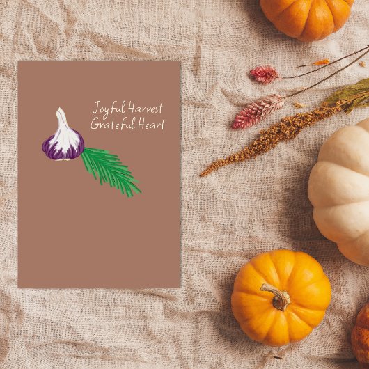 Happy Thanksgiving Garlic Greeting Card Download Feestdagenkaart