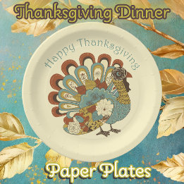 Happy Thanksgiving gedempt kleur kalkoen papier Bo Papieren Bordje