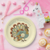 Happy Thanksgiving gedempt kleur kalkoen papier Bo Papieren Bordje (Feest)