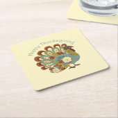 Happy Thanksgiving gedempte Herfst gekleurde kalko Kartonnen Onderzetters (Schuin)