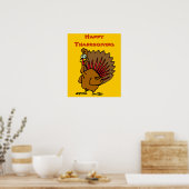Happy Thanksgiving Gekke Turkije Poster (Keuken)