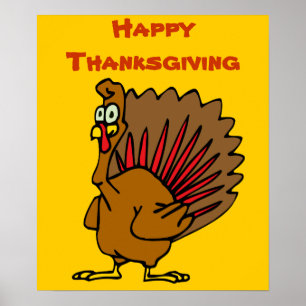 Happy Thanksgiving Gekke Turkije Poster