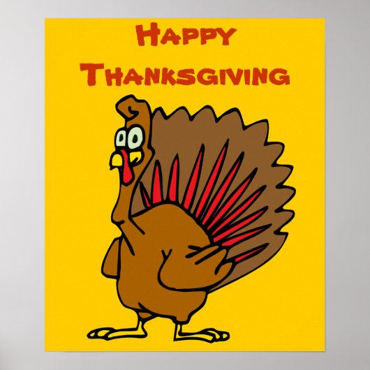Happy Thanksgiving Gekke Turkije Poster (Voorkant)