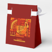 Happy Thanksgiving Geometric Abstract Oranje Brown Bedankdoosjes (Achterkant)