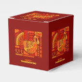 Happy Thanksgiving Geometric Abstract Oranje Brown Bedankdoosjes (Voorkant Zijde)