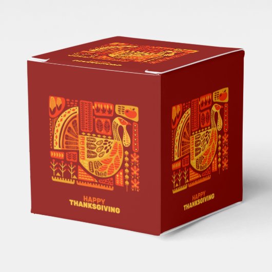Happy Thanksgiving Geometric Abstract Oranje Brown Bedankdoosjes (Voorkant Zijde)