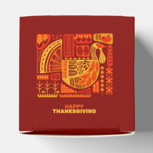 Happy Thanksgiving Geometric Abstract Oranje Brown Bedankdoosjes (Bovenkant)