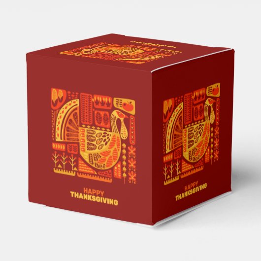 Happy Thanksgiving Geometric Abstract Oranje Brown Bedankdoosjes (Achterkant)