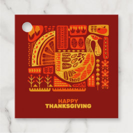 Happy Thanksgiving Geometric Abstract Oranje Brown Bedankjes Labels