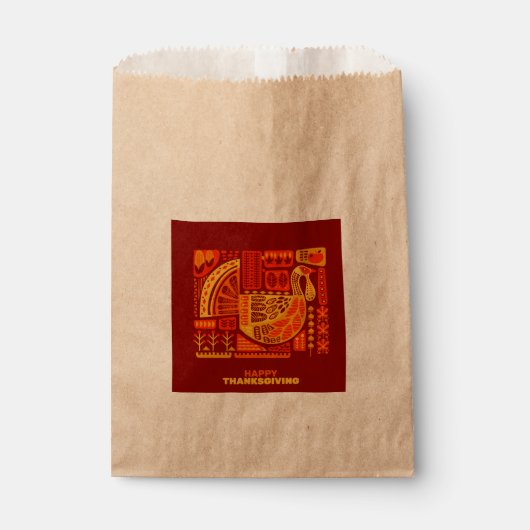 Happy Thanksgiving Geometric Abstract Oranje Brown Bedankzakje (Voorkant)