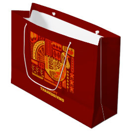 Happy Thanksgiving Geometric Abstract Oranje Brown Groot Cadeauzakje