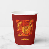 Happy Thanksgiving Geometric Abstract Oranje Brown Papieren Bekers (Achterkant)