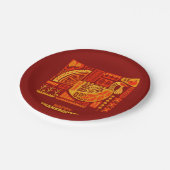 Happy Thanksgiving Geometric Abstract Oranje Brown Papieren Bordje (Gekanteld)