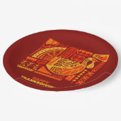 Happy Thanksgiving Geometric Abstract Oranje Brown Papieren Bordje (Gekanteld)