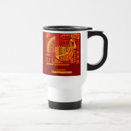 Happy Thanksgiving Geometric Abstract Oranje Brown Reisbeker