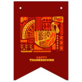 Happy Thanksgiving Geometric Abstract Oranje Brown Vlaggetjes (Derde vlag)