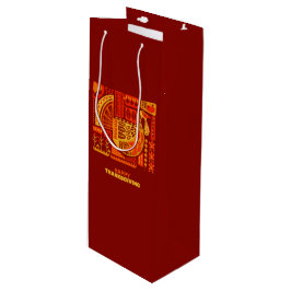 Happy Thanksgiving Geometric Abstract Oranje Brown Wijn Cadeautas