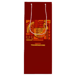 Happy Thanksgiving Geometric Abstract Oranje Brown Wijn Cadeautas