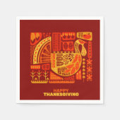 Happy Thanksgiving Geometric Abstracte Cocktail Servet (Voorkant)