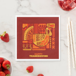 Happy Thanksgiving Geometric Abstracte Luncheon Servet