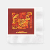 Happy Thanksgiving Geometric Coined Cocktail Servet (Voorkant)