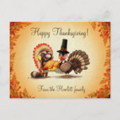 Happy Thanksgiving gepersonaliseerd kalkoen dier Briefkaart (Voorkant)