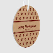 HAPPY THANKSGIVING Gepersonaliseerd Leaves BEIGE Ornament (voorkant)