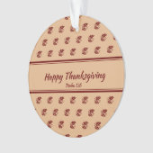 HAPPY THANKSGIVING Gepersonaliseerd Leaves BEIGE Ornament (voorkant)