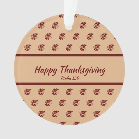 HAPPY THANKSGIVING Gepersonaliseerd Leaves BEIGE Ornament (voorkant)