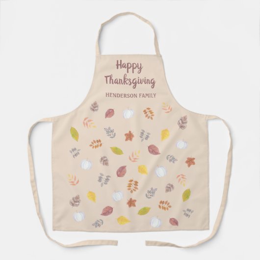 Happy Thanksgiving gepersonaliseerd Schort (Voorkant)