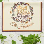 Happy Thanksgiving gepersonaliseerd Theedoek (Gevouwen)