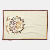 Happy Thanksgiving gepersonaliseerd Theedoek (Horizontaal)