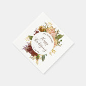 Happy Thanksgiving Gepersonaliseerde Bloemen Herfs Servet (Hoek)