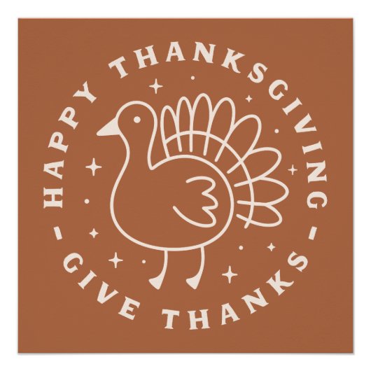 Happy thanksgiving geven bedankt perfect poster (Voorkant)