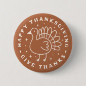 Happy thanksgiving geven bedankt ronde button 5,7 cm (Voorkant)