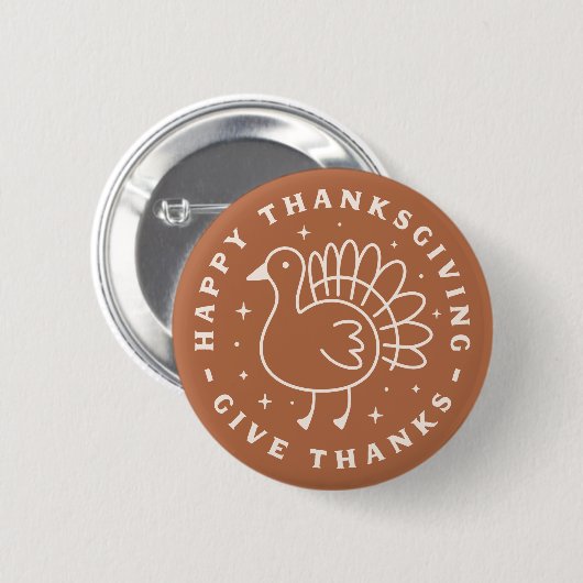 Happy thanksgiving geven bedankt ronde button 5,7 cm (Voorkant /achterkant)