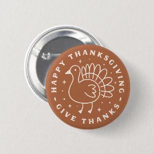 Happy thanksgiving geven bedankt ronde button 5,7 cm