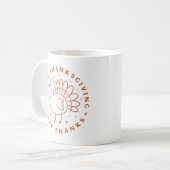 Happy thanksgiving geven bedankt schattige kalkoen koffiemok (Voorkant links)