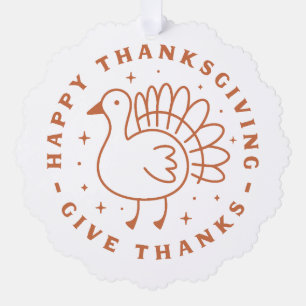 Happy thanksgiving geven bedankt schattige kalkoen ornament kaart