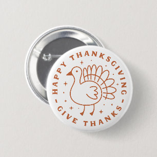 Happy thanksgiving geven bedankt schattige kalkoen ronde button 5,7 cm