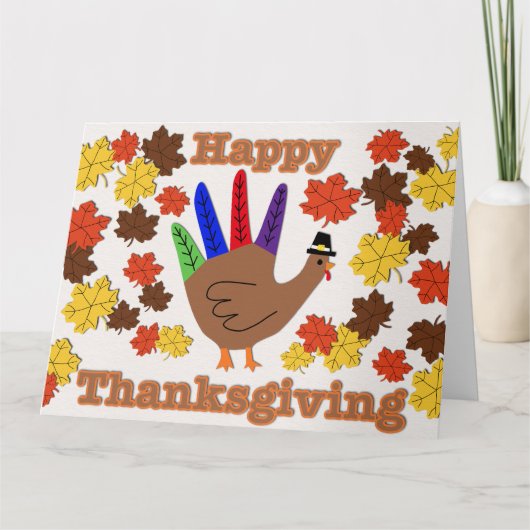 Happy Thanksgiving gevouwen bedankkaart (Voorkant)