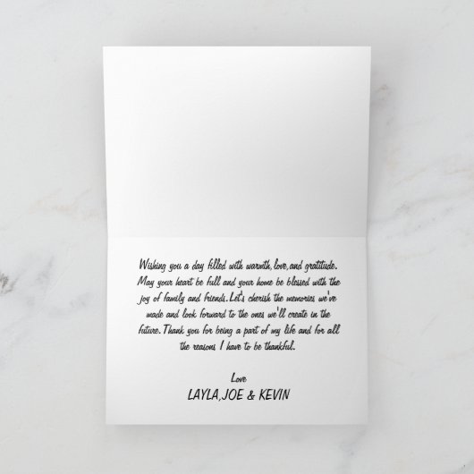 Happy Thanksgiving gevouwen vakantiepas, dank u Bedankkaart (Binnen)