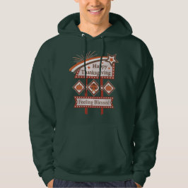 Happy Thanksgiving Gezegend Retro Teken Hoodie