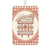 Happy Thanksgiving Gezegend Retro Teken Luchtverfrisser (Achterkant)