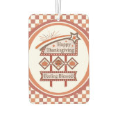 Happy Thanksgiving Gezegend Retro Teken Luchtverfrisser (Achterkant)