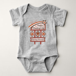 Happy Thanksgiving Gezegend Retro Teken Romper