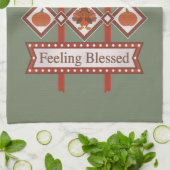 Happy Thanksgiving Gezegend Retro Teken Theedoek (Gevouwen)