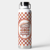 Happy Thanksgiving Gezegend Retro Teken Waterfles (Achterkant)