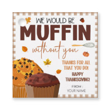 Happy Thanksgiving Gift Labels, Muffin Gift Labels