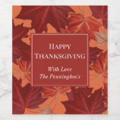 Happy Thanksgiving Gift Wijn Label Etiket (Enkel label)